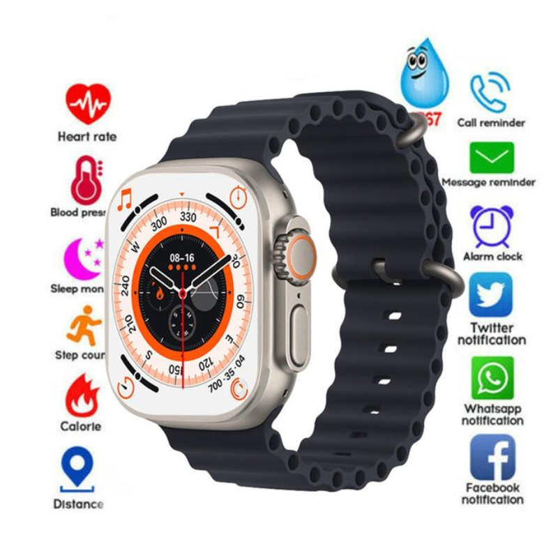 Smartwatch Ultra 8 T800 Reloj Inteligente Serie 8 Gama Alta 2023 + Manilla Extra De Obsequio (1)